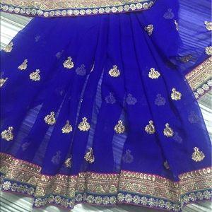 Gorgeous indian blue saree