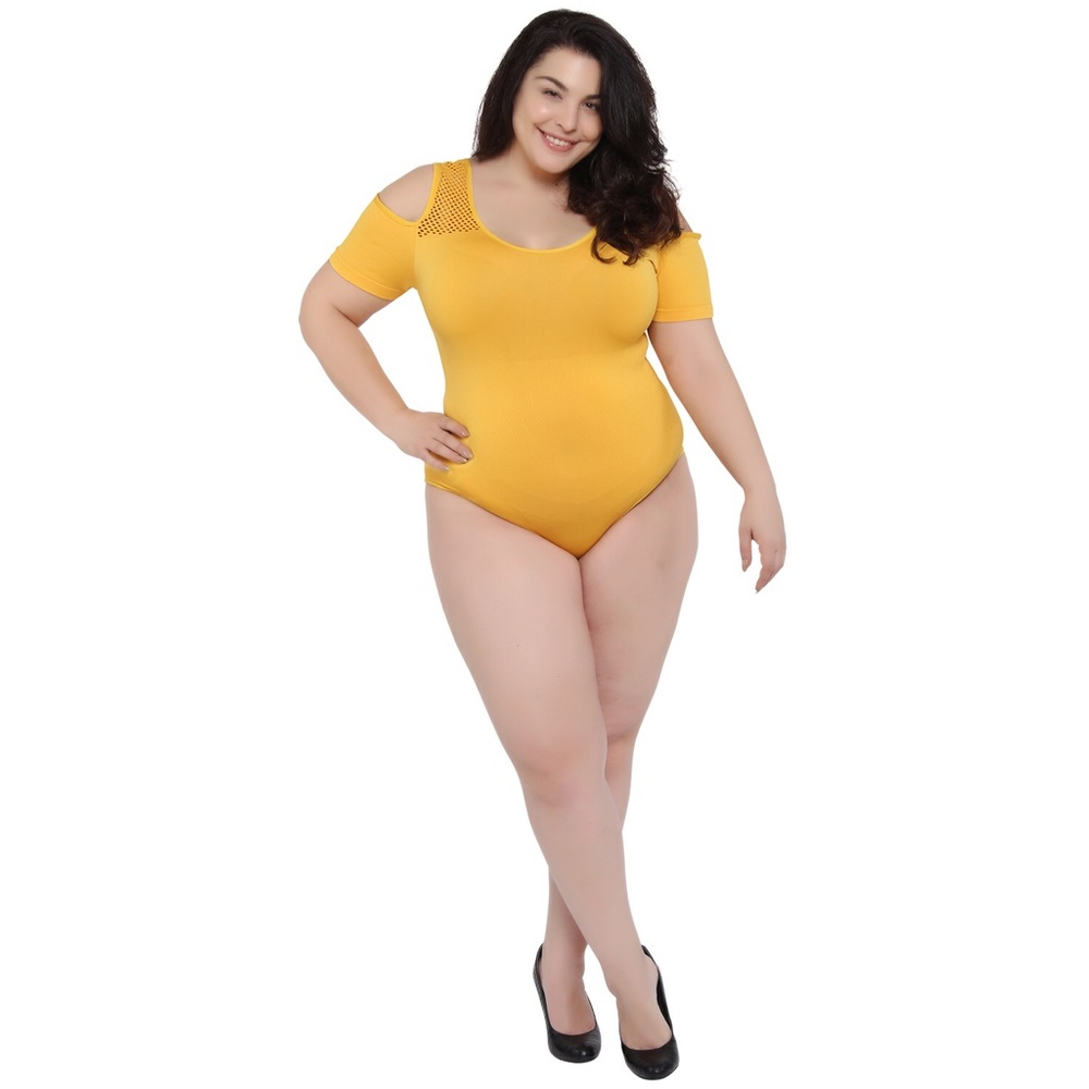 Plus size cold shoulder bodysuit L/XL