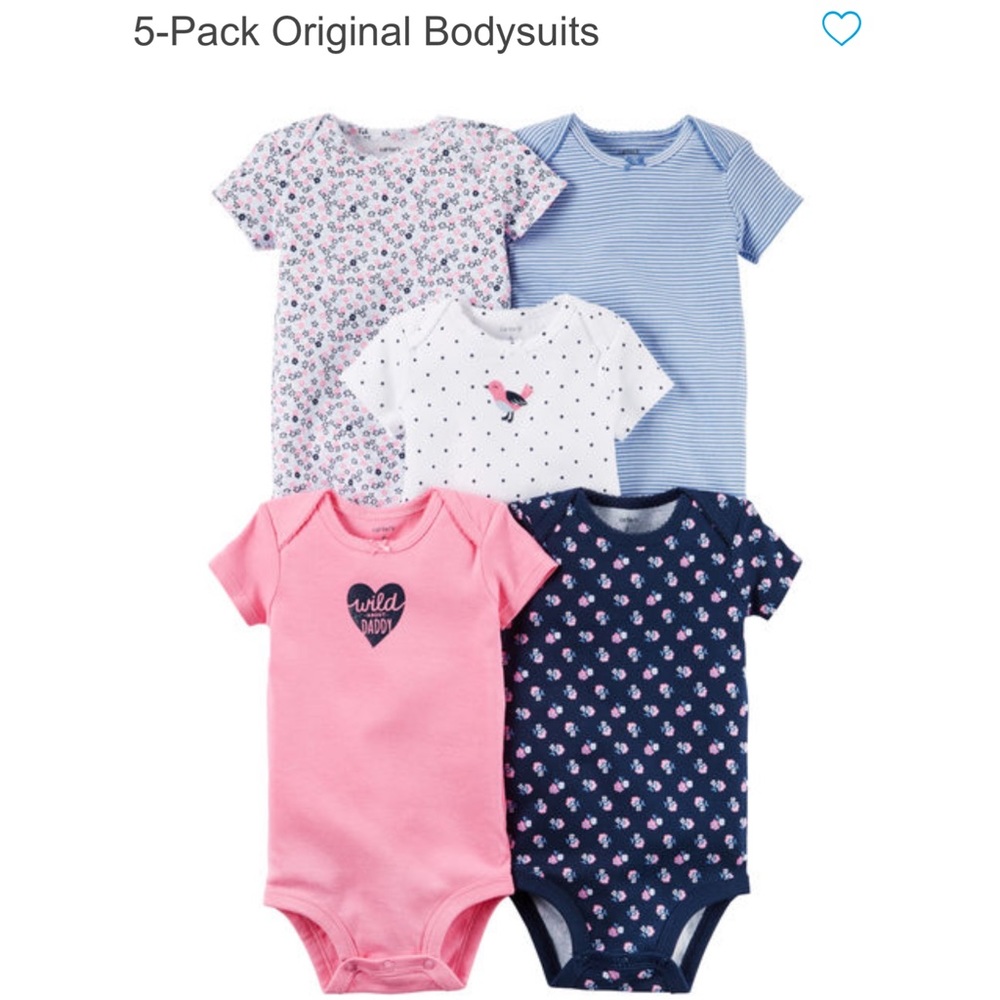 Carter's Baby Girl 9M Bodysuits (5pcs)