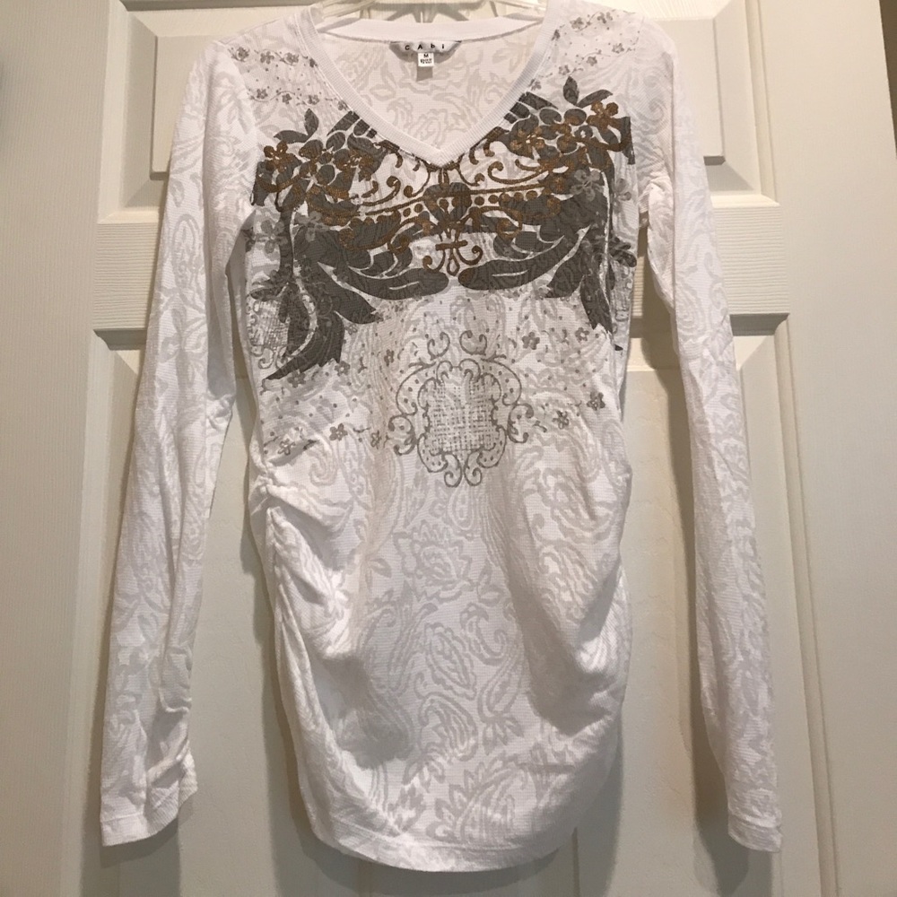 Ruched CAbi Long Sleeve T