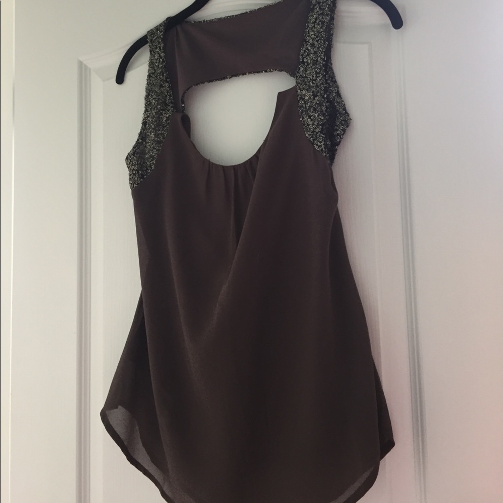 NWOT sequin cutout tank sz s
