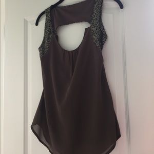 NWOT sequin cutout tank sz s