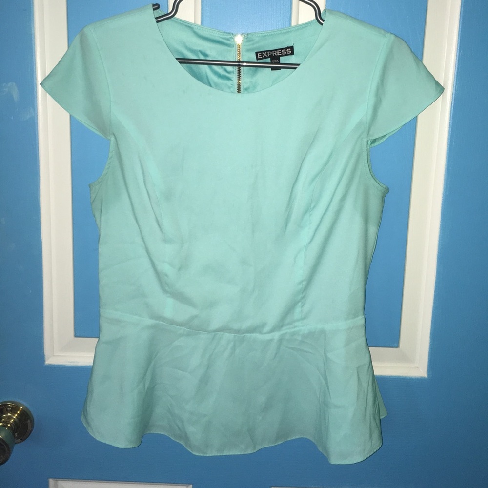 Mint foam green peplum top