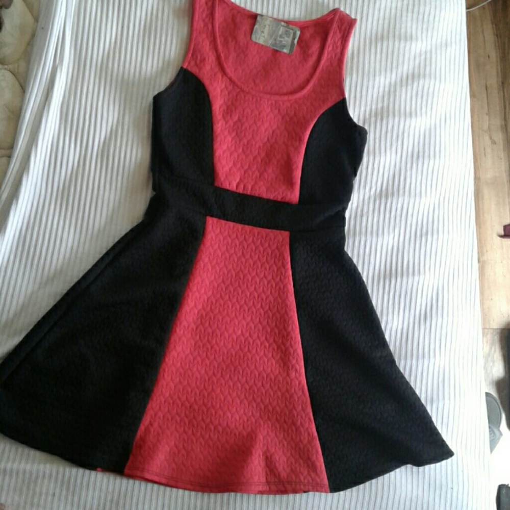 Black and Red Circle Dress