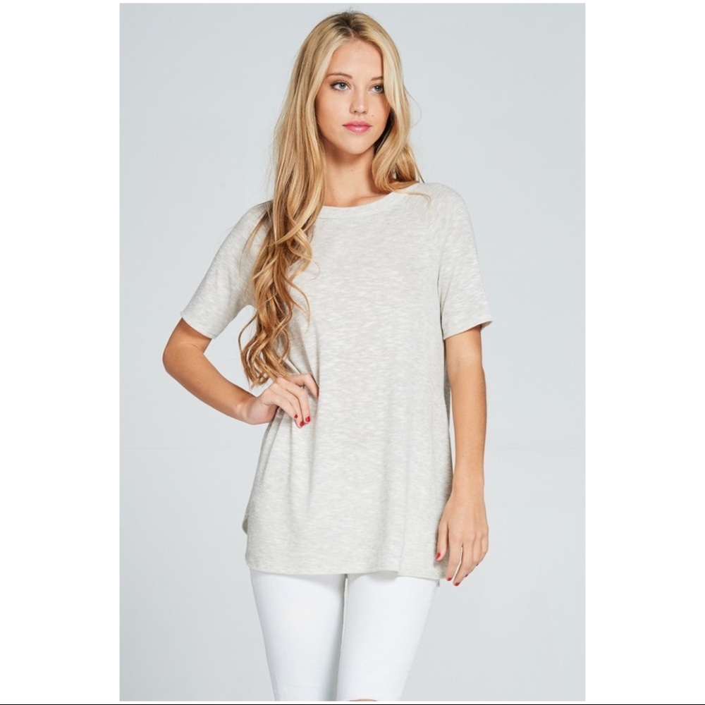 Split Side Open Back Tee - Picture 2 of 7