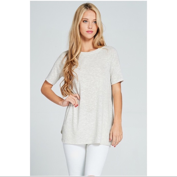 Split Side Open Back Tee - Picture 2 of 7