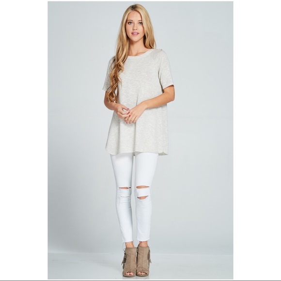 Split Side Open Back Tee - Picture 5 of 7