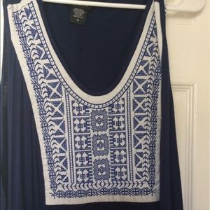 Blue and white torrid top