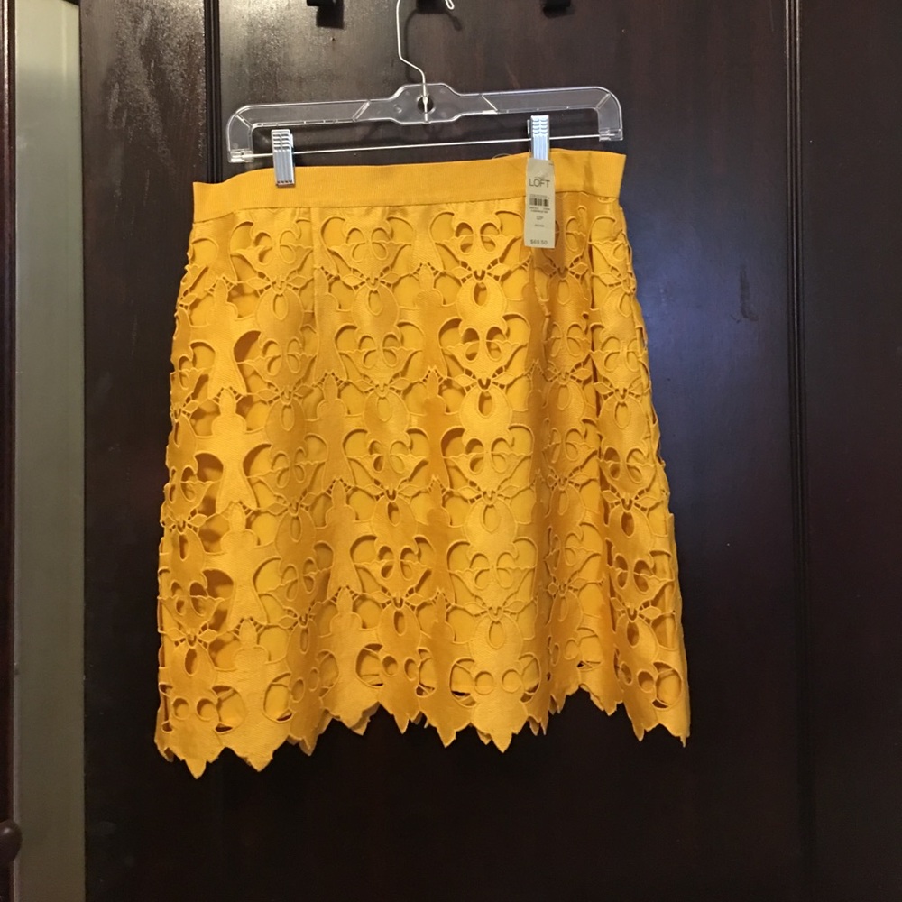 NWT loft golden skirt