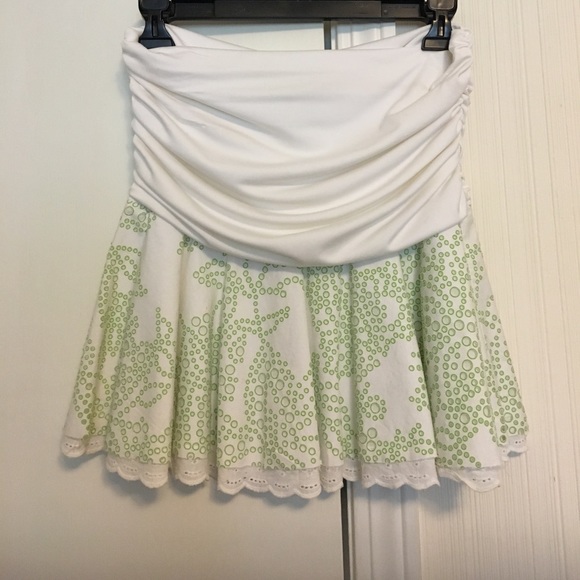Polli Says... green and white full lace skirt - Picture 1 of 2