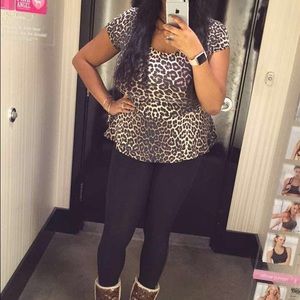 Leopard Peplum Top