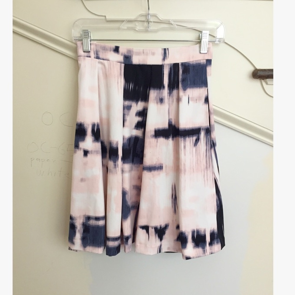 Cynthia Rowley Pleated Navy Pink Full Pocket Skirt