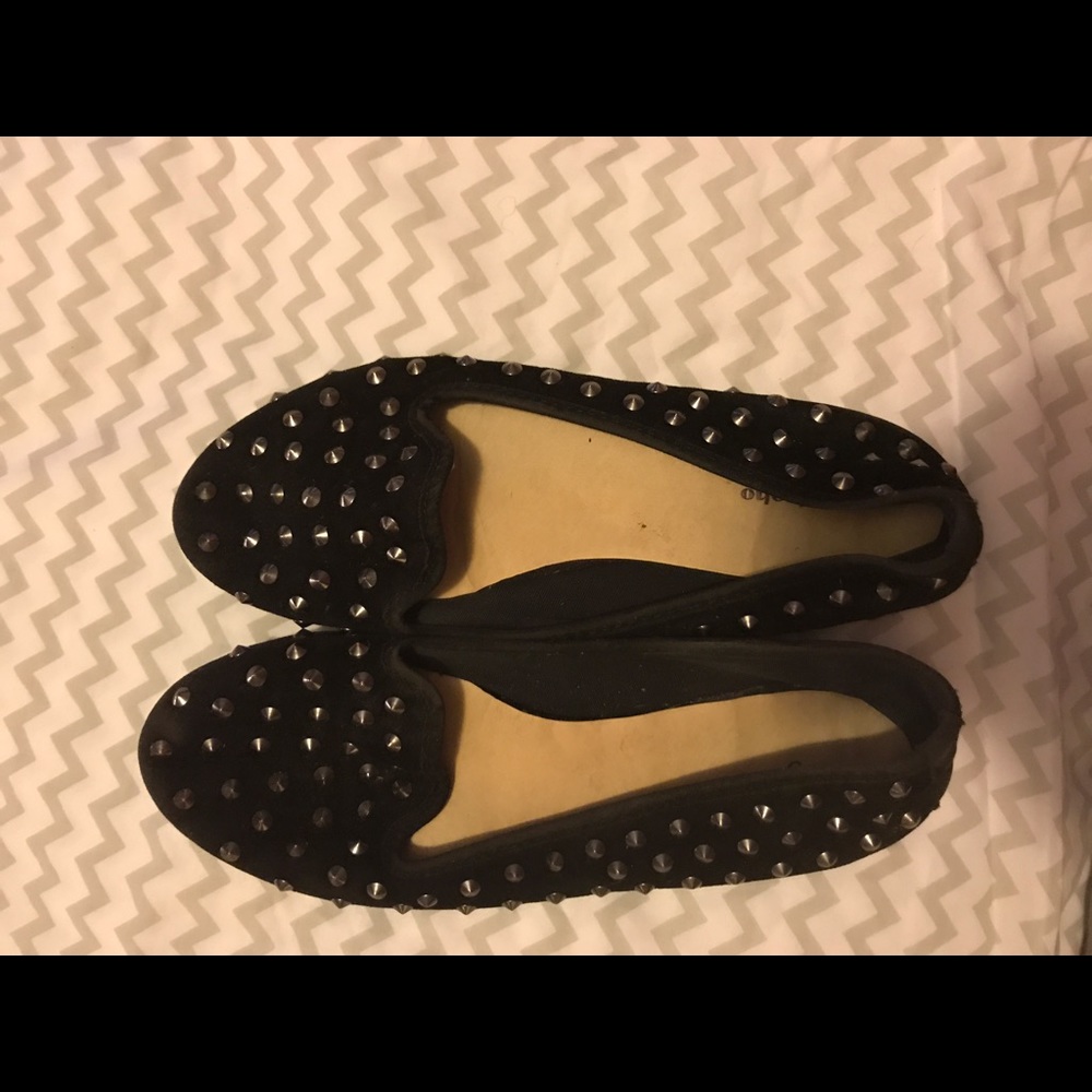 Black studded flats