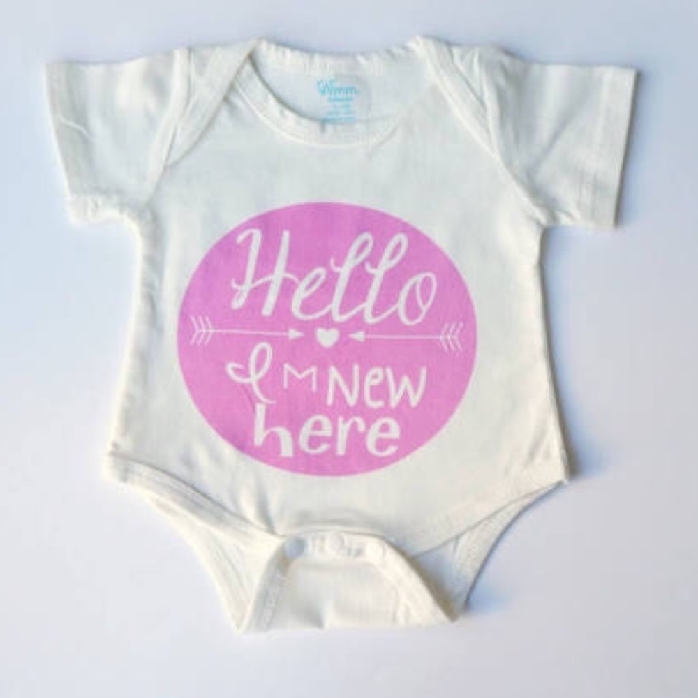 New Here Onsie Hello I'm New Onsie Girl Onsie