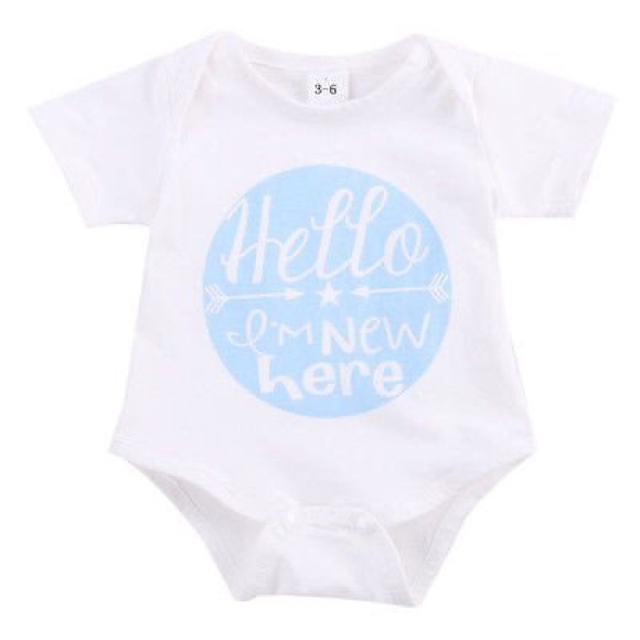 New Here Onsie Boy Onsie Hello I'm new here - Picture 1 of 1