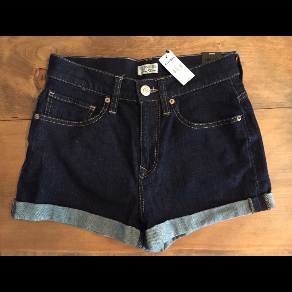Express jean high rise shorts