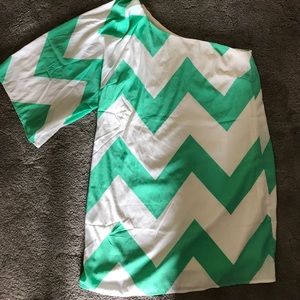 One shoulder chevron dress