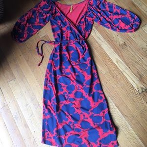 Ladies print wrap dress