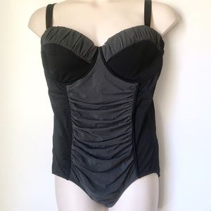 Charcoal Control Underwire One Piece Swimsuit