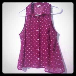 Cute Aeropostale Button Up Sheer Vest