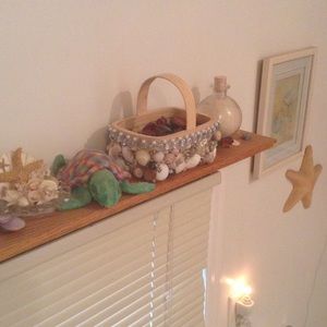 Home crafted sea shell basket