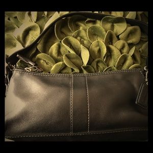 Classic black leather Coach purse. Adorable!