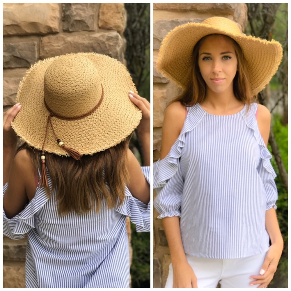 Tan Boater Hat - Picture 1 of 2