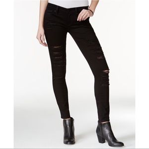 Lucky brand black distressed denim