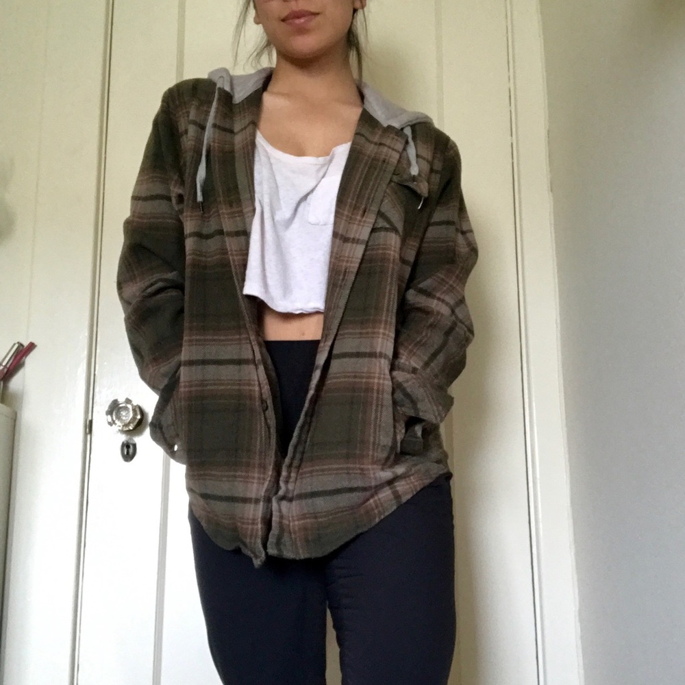 Active Flannel w Attached Hoodie