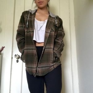 Active Flannel w Attached Hoodie