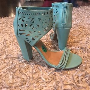 Turquoise Chunky Heels