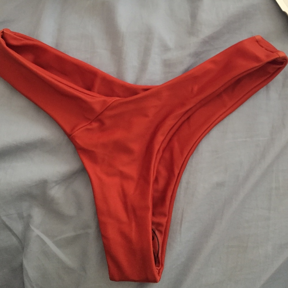 Burnt orange bathing suit