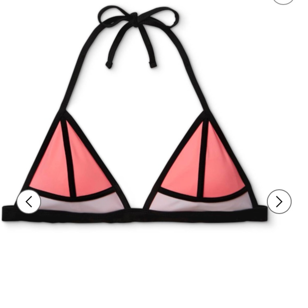 Pink triangle bikini top
