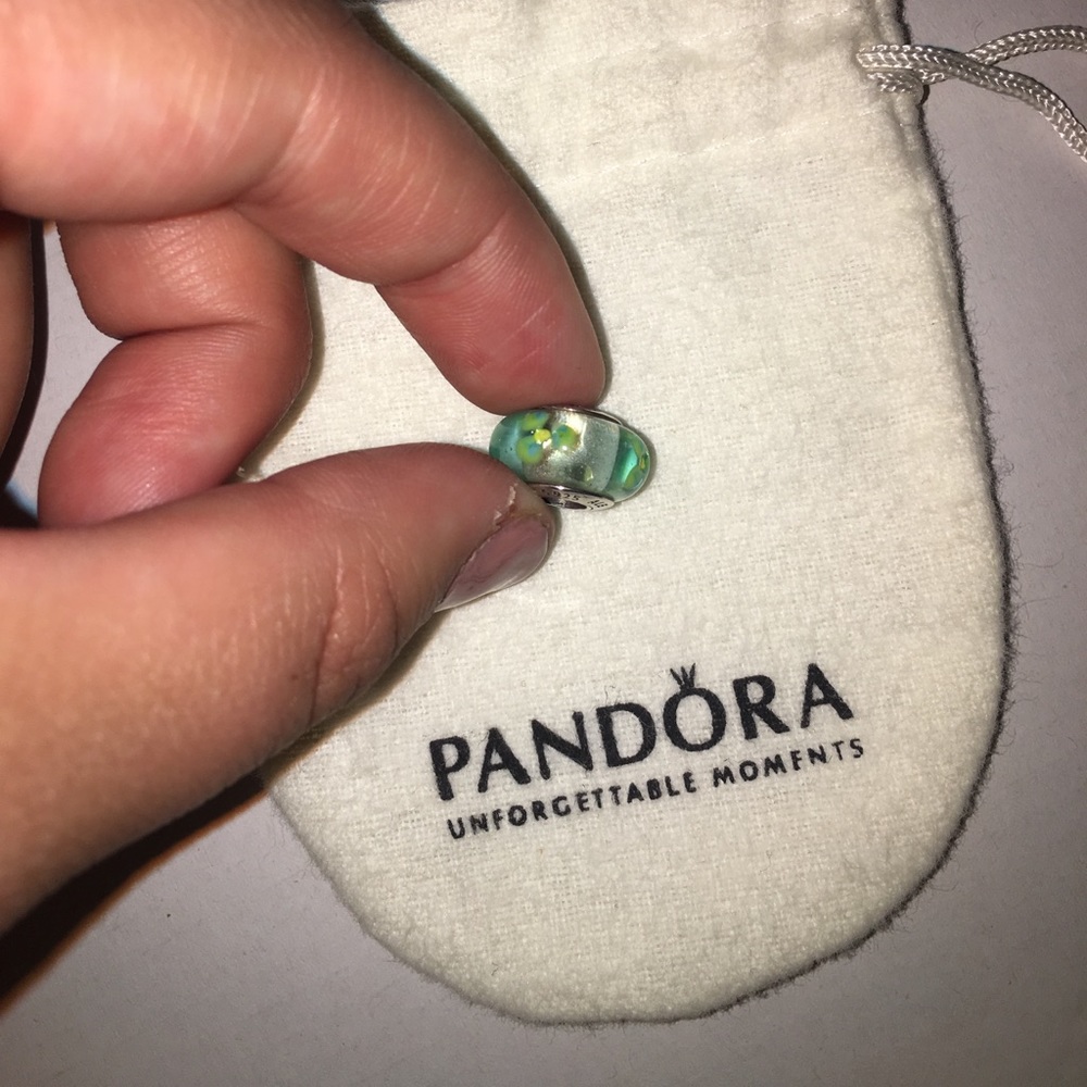 Authentic Pandora Glass Blue and Green Bead