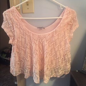 Light pink crochet top