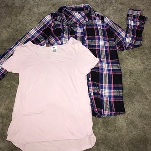 Old Navy Flannel and Scoop neck bundle