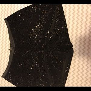 Black sequin shorts