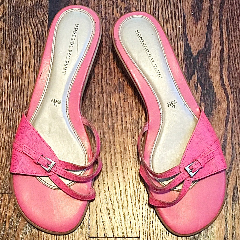 👡Salmon Pink Low Heel Slide Sandals