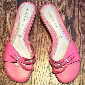 👡Salmon Pink Low Heel Slide Sandals