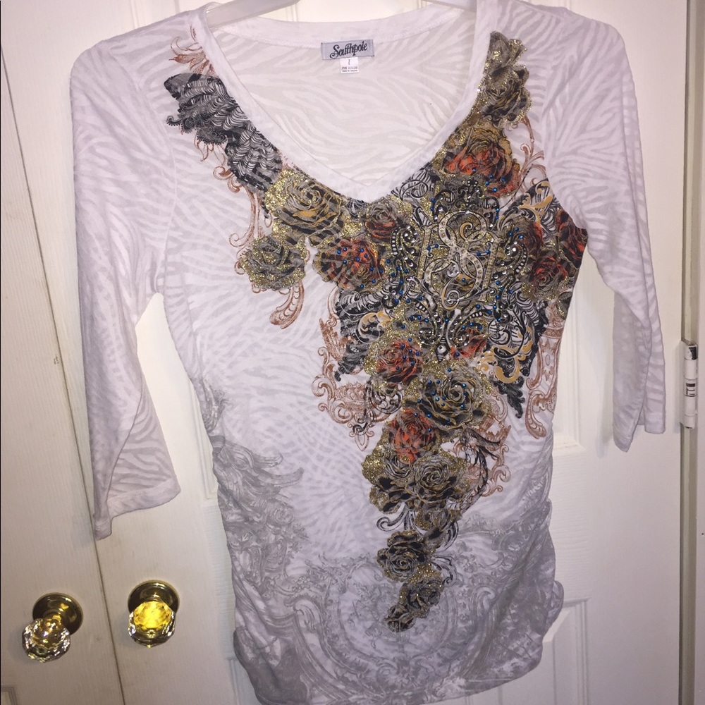 Fitted Long Sleeve Embellished Shirt 💕
