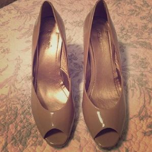 Final Sale! BCBG Peep Toe Wedges