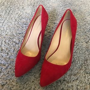 Red wedge heels