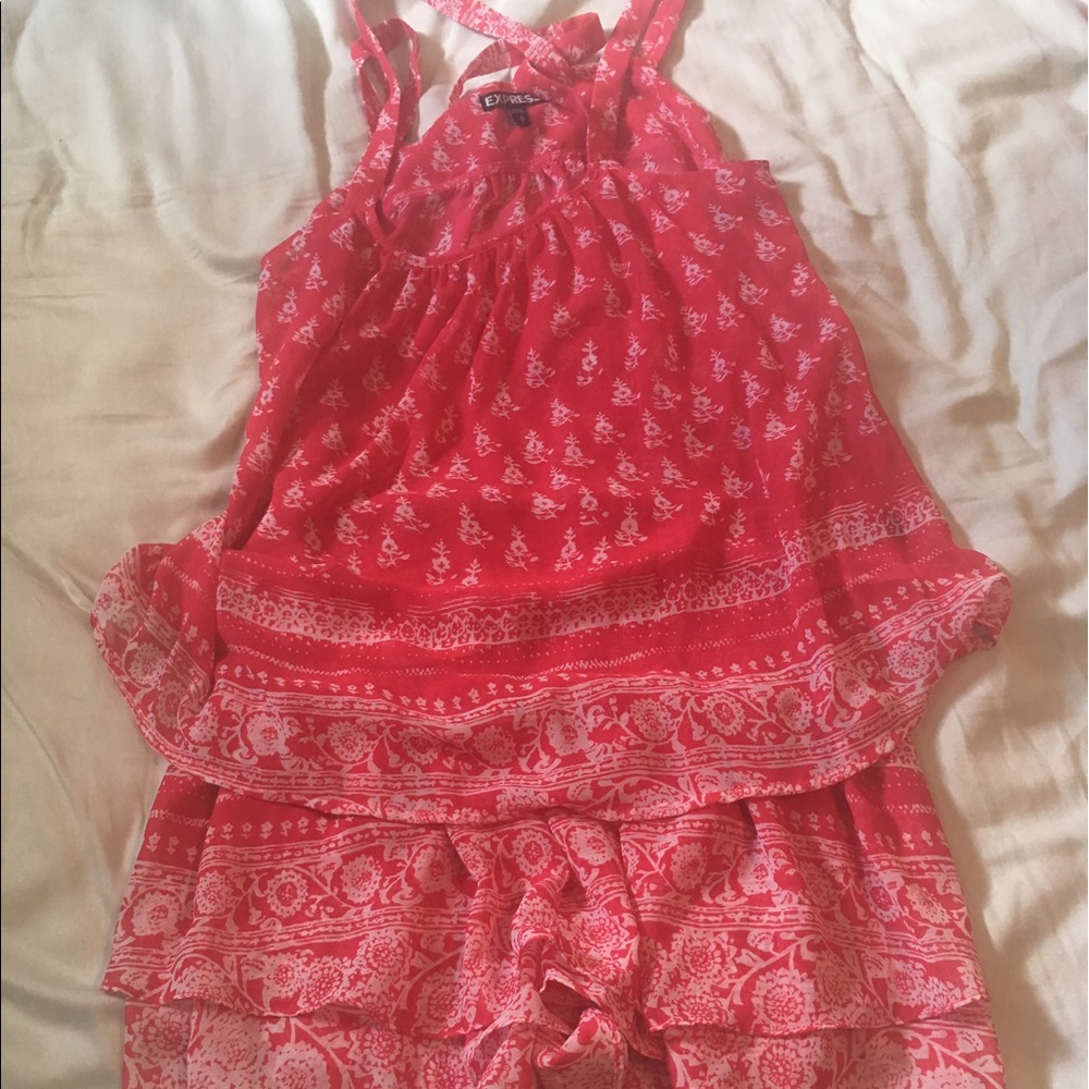 Pink/white Top and skirt combo