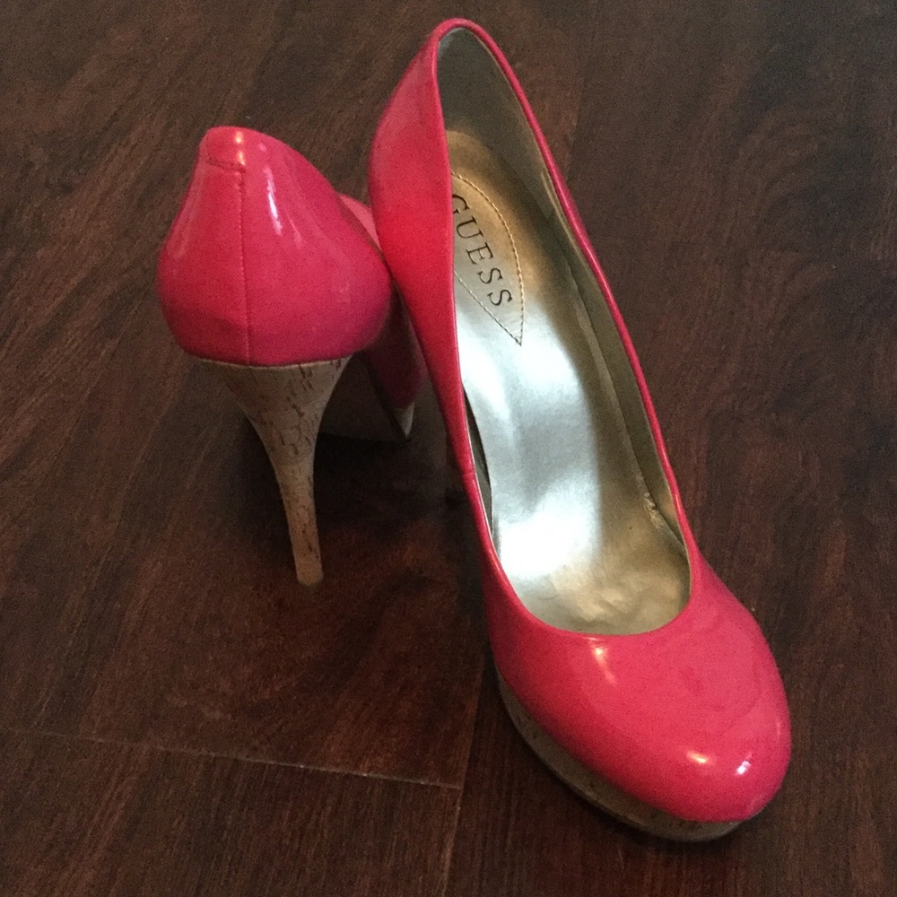 Barbie pink cork Guess heels