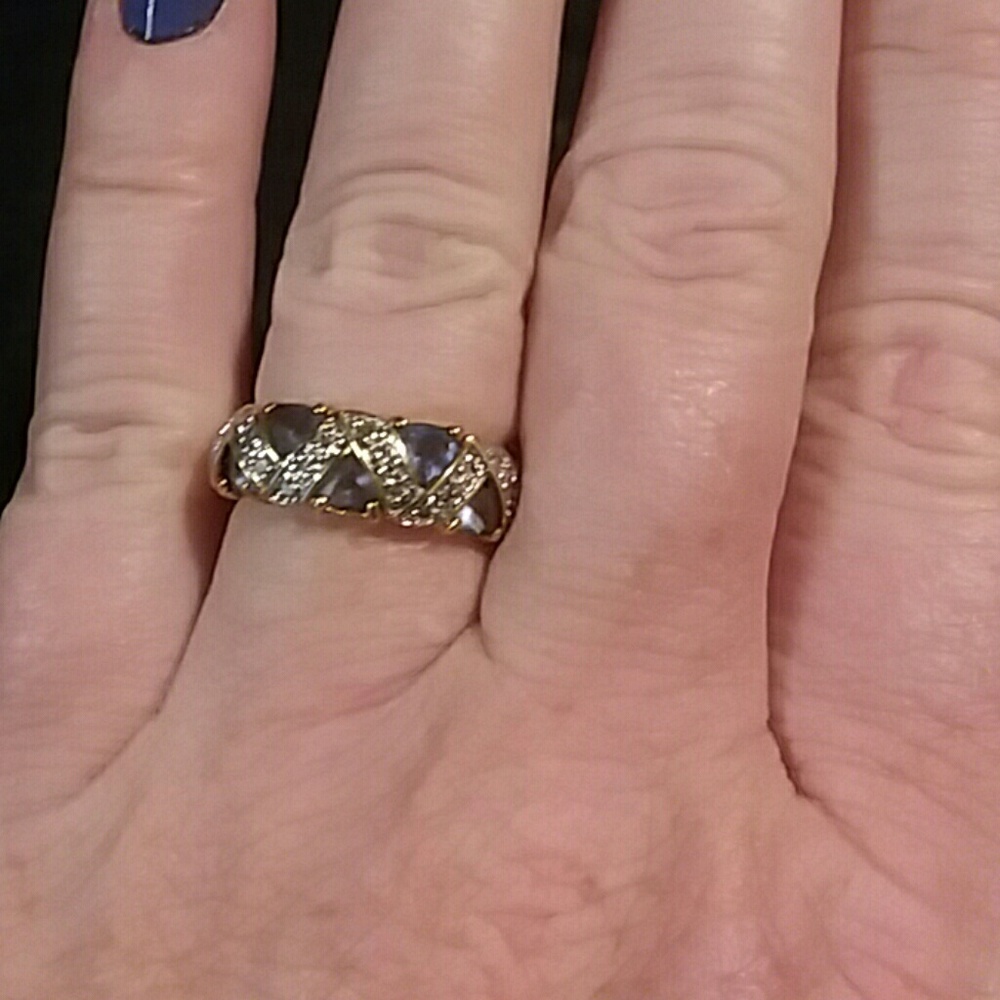 Blue & Diamond ring size 7