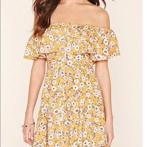 Off the Shoulder Floral Mini Dress