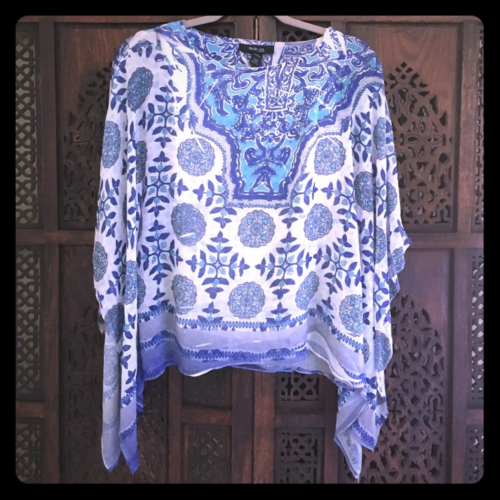 Style & Company - lined caftan style blouse