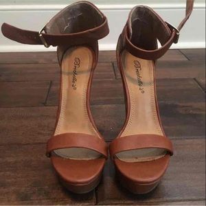 Chunky ankle strap wedge