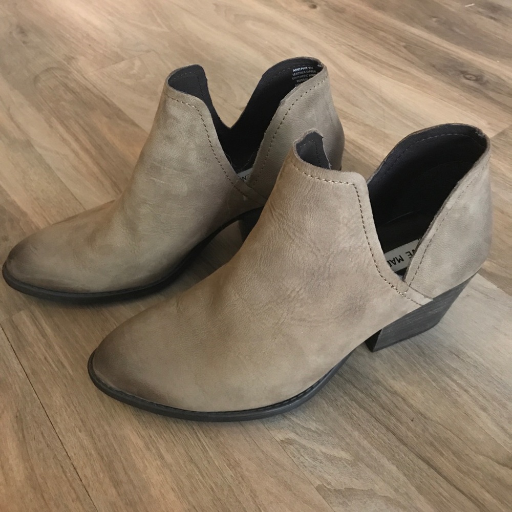 Steve madden leather heeled booties