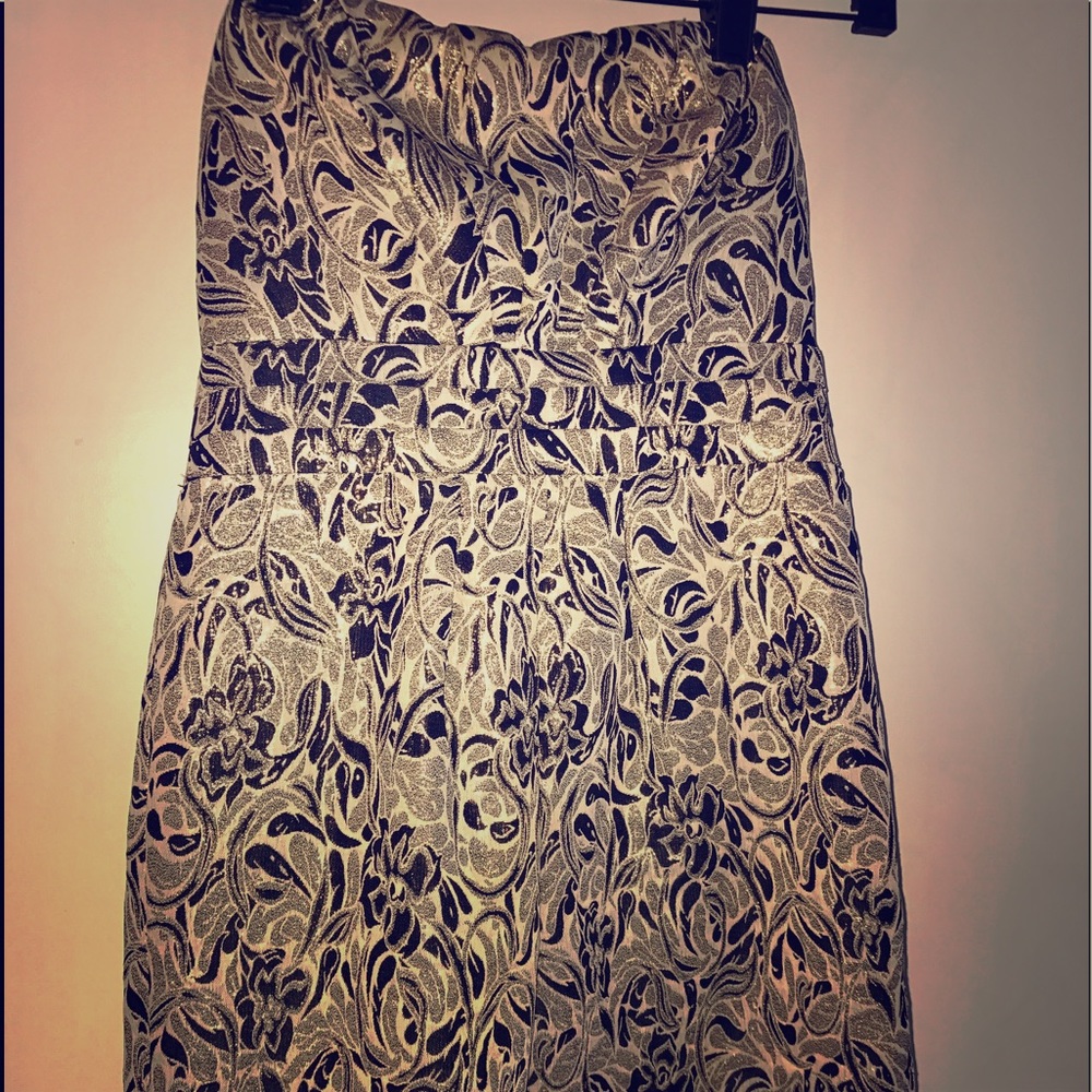 Black & Gold strapless Gianni Bini Dress